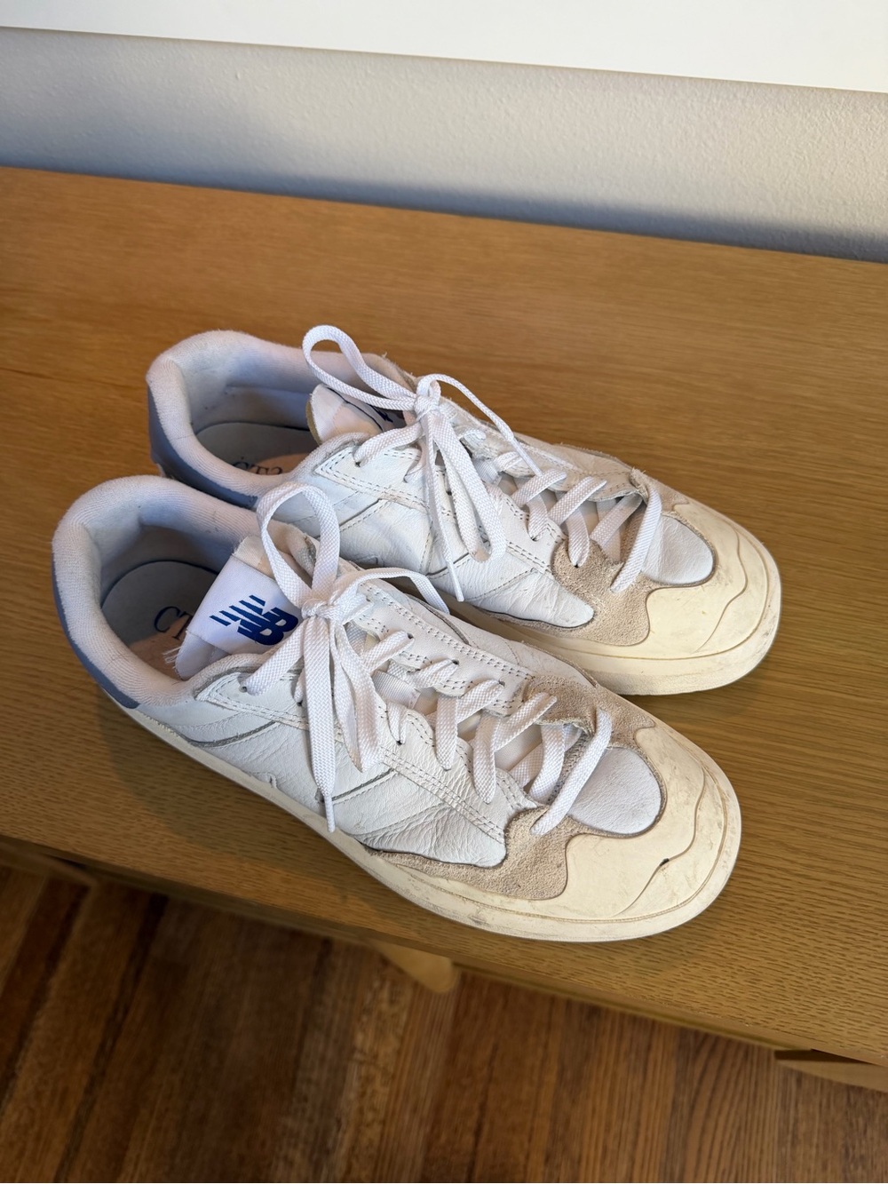New Balance Cream and White Low-Top Sneakers CT302